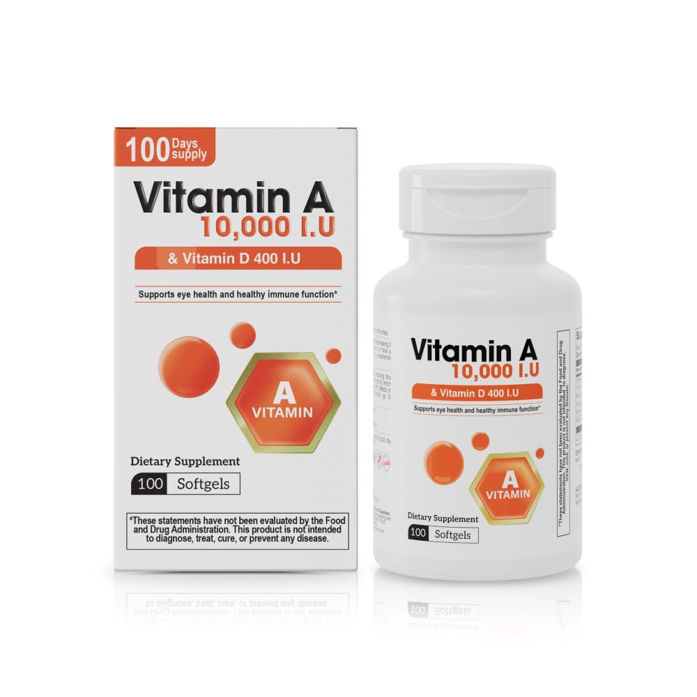 Vitamin A 10,000 IU & Vitamin D 400 IU, 100 Softgels