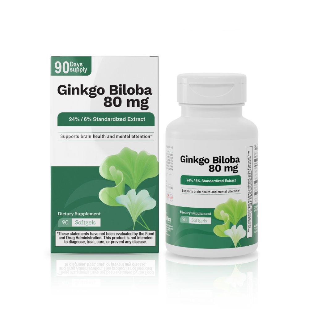 Gingko Biloba 80mg, 90 Softgels