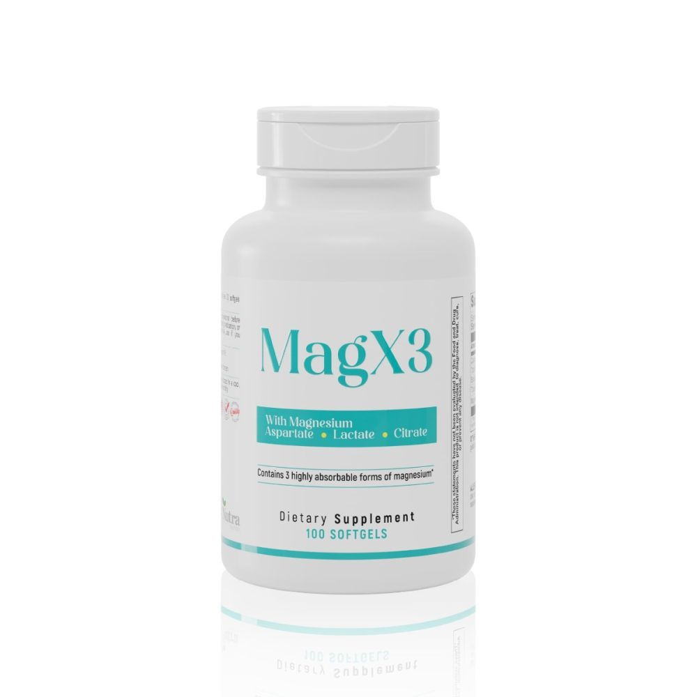 Magx3 With Magnesium Aspartate,Citrate & Lactate, 400 mg, 100 Softgels